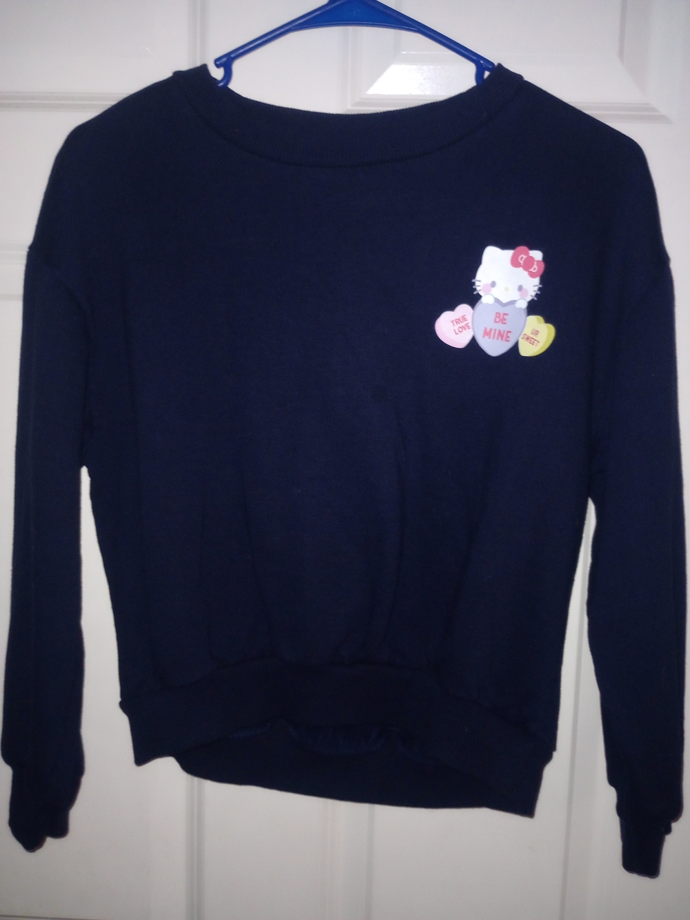 Sanrio Navy Sweatshirt with Hello Kitty And Hearts